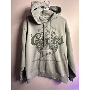 Coors Banquet “Golden, Colorado” Graphic Hoodie – Men’s Large – Sage Green